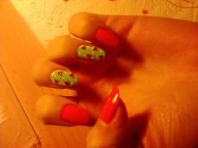 moje nowe paznokcie - arbuziki <3