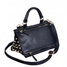 Vintage Rivets Black Handbag Shoulder Bag Cross Body Bag