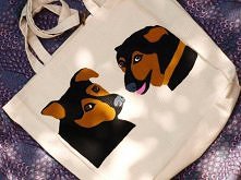 Torba XL z grubej surowej bawełny, malowana ręcznie bardzo trwałymi farbami do tkanin. Więcej toreb: link w komentarzu.