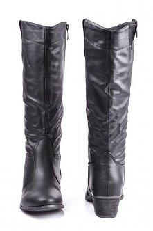 Czarne, wysokie kowbojki. Zobacz dodatkowe informacje po kliknięciu w duże foto.