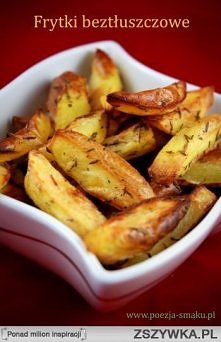 frytki beztłuszczowe

Składniki:
kilka ziemniaków (najlepsze będą odmiany twarde i żółte)
1 białko jaja
sól
Przyprawy:
papryka w proszku
czosnek granulowany
tymianek
zioła prowa...