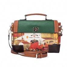 Retro Country Villa Print Handbag Shoulder Bag Cross Body Bag