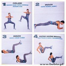 Dzień XI:

1.obrazek :
Ilośc powtórzeń ćwiczenia:
1 - 20 x na każda stronę
2 - 30 sek - 1 min
3 - 50 powtórzeń
4 - po 30 skrętów na każda stronę

2 serie

2.TOP 5 - Ewa Chodakow...