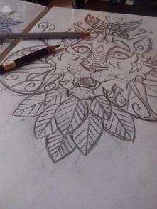 Projekt tatuażu. Szkic wstę...