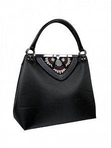 Pikowana torebka z haftowaną klapą DESTINY