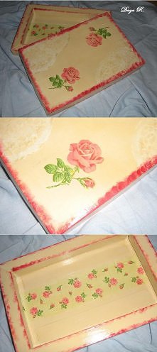 Pudełko decoupage - róże