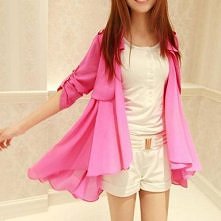 Fashion Pure Color Long Sleeve Chiffon Cardigan Coat