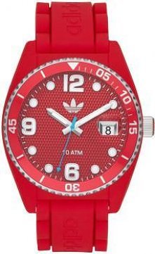 Czerwony zegarek z kwarcowe...