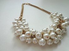 Perły + ciemne złoto. Krótki naszyjnik na grubszym łańcuszku!