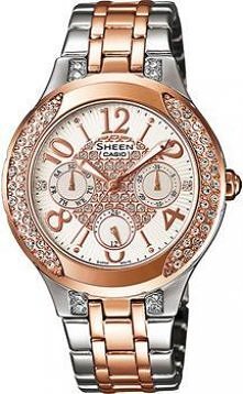 Bardzo ładnie zdobiony zegarek Casio Sheen.