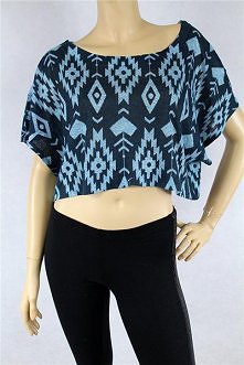 Crop top w azteckie wzory