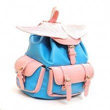 Stylish Candy Color Angel Wing Contrast Color Backpack Travelling Bag