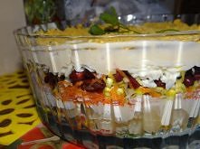 Sałatka Królewska - warstwowa
Składniki:
- 1 słoik selera konserwowego
- 1 puszka kukurydzy
- 1 puszka ananasa
- 1 marchewka
- por
- czerwona fasola
- 5 jajek



Sposób przygoto...