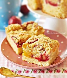 Proste ciasto drożdżowe z owocami i kruszonką. Przepis po kliknięciu w zdjęcie.