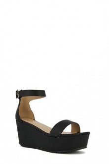 Papilion - CZARNE SANDAŁY NA PLATFORMIE