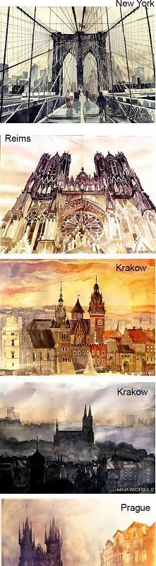 Rysunki różnych miast