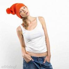 Czapka Beanie Pompon Pomara...