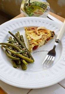 Clafoutis z pomidorkami koktajlowymi, peperoni czereśniową, czarnymi oliwkami - przepis na blogu ;)