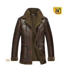 Brown Sheepskin Leather Coat CW852261