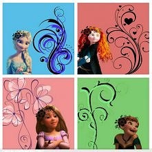 Elsa|Merida|Rapunzel|Anna . :3