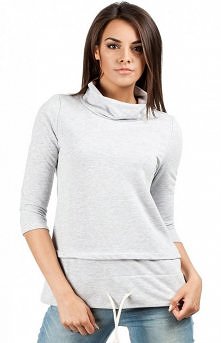 Moe MOE119 bluza szara Bluza damska w sportowym wydaniu
- wykonana z miękkiej bawełny z dodatkiem elastanu
