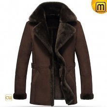 Mens Brown Sheepskin Jacket Coat CW852216
