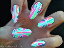 Colorful patterned nails