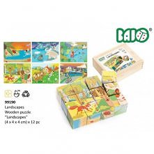 Kolejna układanka w naszej kolekcji z krajobrazami. Bajo 99190 - Układanka Drewniana Krajobrazy. Zestaw 12 drewnianych sześcianów z obrazkami. Na każdej ścianie klocka znajduje ...