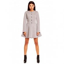 ROZKLOSZOWANY JESIENNY PŁASZCZ SZARY