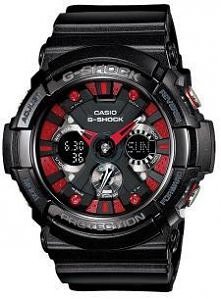 Czarno-czerwony zegarek z k...