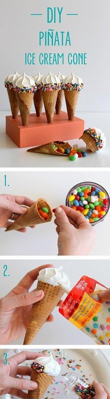 Genialny pomysł na lody piniata :)