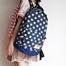Sweet European Style Star Print Denim Backpack