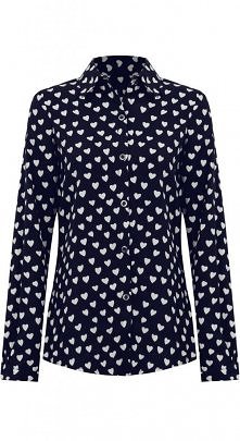 GRANATOWA KOSZULA W BIAŁE SERCA HEARTS