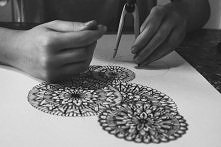 mandala cienkopis, kółka