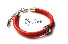 By Sendi - bransoletka z czerwonego rzemienia