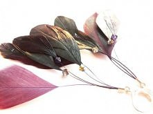 liście fioletowe i Swarovski