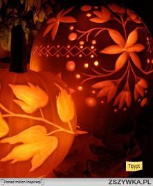 Sposób na halloweenowy lampion dyniowy .
