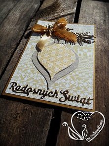 Kartka złota na Boże Narodzenie #asiscrapki