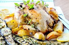 Pieczony kurczak w stylu greckim, z oregano i cytryną