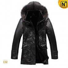Hooded Shearling Lamb Fur Coat for Men CW819418