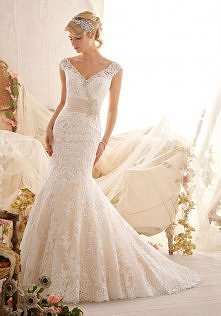 Off the Shoulder Natural Waist Wedding Dress - wegdress.com