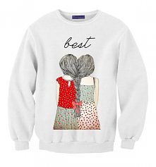 Bluza BEST FRIENDS bluza z nadrukiem dla przyjaciółek bluza dla przyjaciółki z nadrukiem do wyboru biała lub szara bluza świetny pomysł na prezent dla najlepszej przyjaciółki