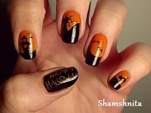 Halloweenowe paznokcie :D