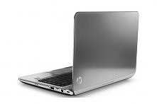 srebrny laptop HP