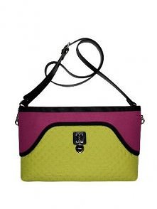 Duża kopertówka FLOWERBAG (limonkowo-amarantowa)