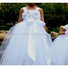 Flower Girl Dress White tutu dress baby dress toddler birthday dress