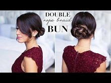 Double Rope Braid Bun Tutorial 
kok który przypomina różę