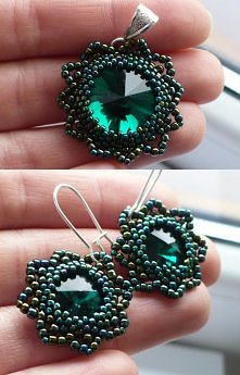 komplet z kryształkami swar...