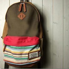 Folk Style Stripe Print Canvas Backpack