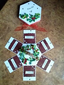 Hexagon Exploding Box - w dniu Slubu... z figurką Młodej Pary